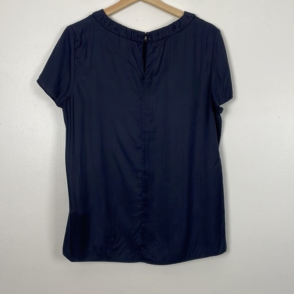 Boden top women size 12 short cap sleeve button back closure silk blend tunic - Picture 4 of 7